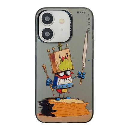 Stylish Animal Pattern Phone Case for iPhone Everyday Use – slim TPU PC protective case with whimsical animal-king cartoon design, pocket-friendly and grip-ready