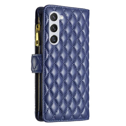Versatile Flip Case With Card Slot in navy quilted PU with zipper cash pocket and magnetic closure