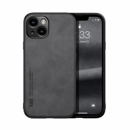 Magnetic Leather Phone Case for Everyday Travel Protection - slim black PU leather case with TPU shell, non-slip grip, magnetic car mount compatible