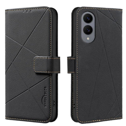 Leather Phone Case With Card Slots And Cash Pocket - black RFID-blocking wallet folio with 3 card slots, cash pocket and magnetic closure