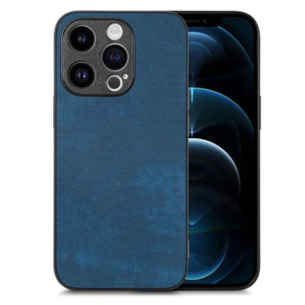 Leather Phone Case For Everyday iPhone Protection And Handling During Commutes And Daily Activities - slim blue leather TPU PC protective iPhone case