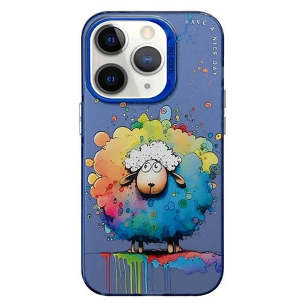 Animal Pattern Phone Case for Everyday Protection - vibrant oil-painting colorful sheep design on durable TPU and PC protective phone case