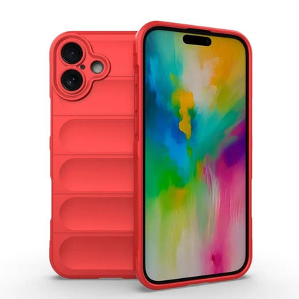 Alt Tag: Phone Case for iPhone 16 Pro and 16 Plus Daily Use slim red TPU protective case against scratches and dirt