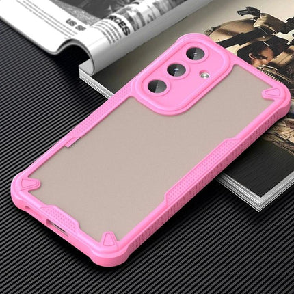 Armor Glaze Case For Samsung Phones Everyday Protection For Daily Commute And Work - slim pink PC TPU protective phone case with raised edges