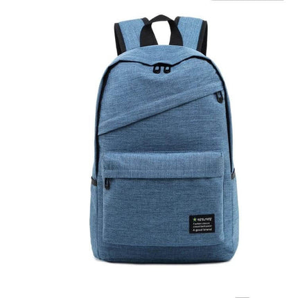 Outdoor Casual Notebook Tablet Backpack With Anti Theft Pocket in blue front view, slim commuter backpack with anti-theft pocket and organizer