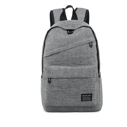 Outdoor Casual Notebook Tablet Backpack With Anti Theft Pocket in grey fabric, compact anti-theft design, front zip pockets and padded laptop/tablet compartment