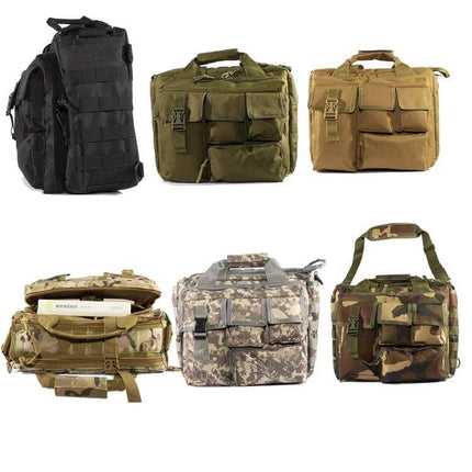 Outdoor Messenger Laptop Bag, Waterproof For Daily Commute - 6 tactical messenger styles in black, olive, khaki and camo, 25L waterproof commuting laptop bag