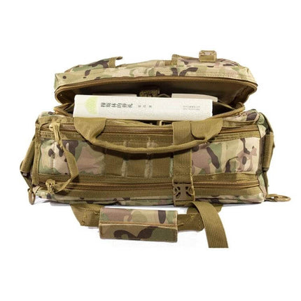Outdoor Messenger Laptop Bag, Waterproof For Daily Commute - 25L camo messenger bag with top zip, padded laptop compartment and external pockets, waterproof 600D oxford