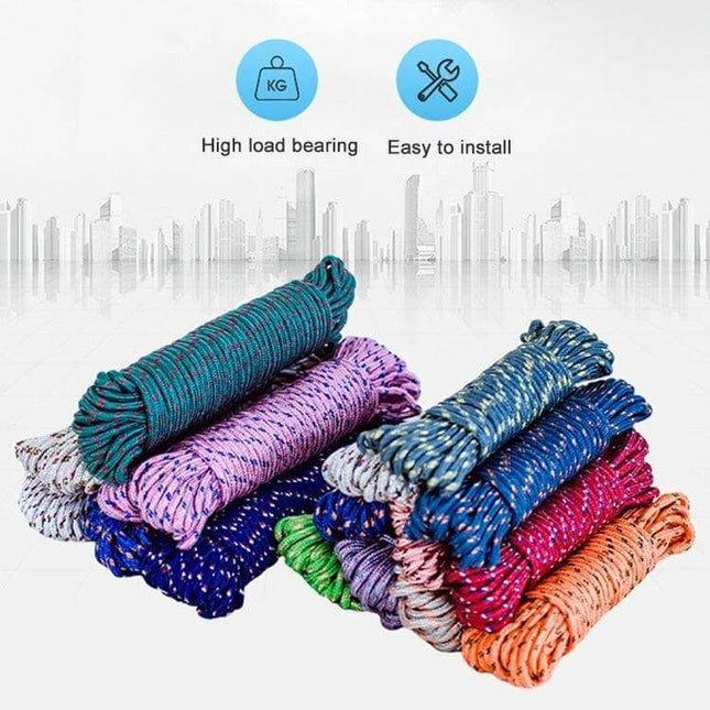 Outdoor Thick Nylon Rope For Hanging Clothes 5m Everyday Laundry - colorful heavy-duty polyester rope for outdoor drying, high load bearing, easy to install