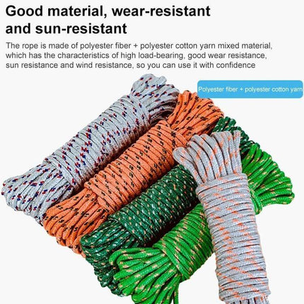 Outdoor Thick Nylon Rope For Hanging Clothes 5m Everyday Laundry - heavy-duty polyester fiber rope in multiple colors, sun- and wear-resistant, ideal for balcony drying