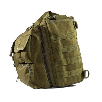 Outdoor Messenger Laptop Bag, Waterproof For Daily Commute in olive green 25L with multiple pockets, MOLLE straps and water‑resistant 600D oxford fabric