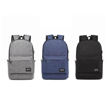 Laptop Backpack For 15.6 Inch And Under Everyday Use - durable oxford cloth backpack with USB charging, gray blue and black color options