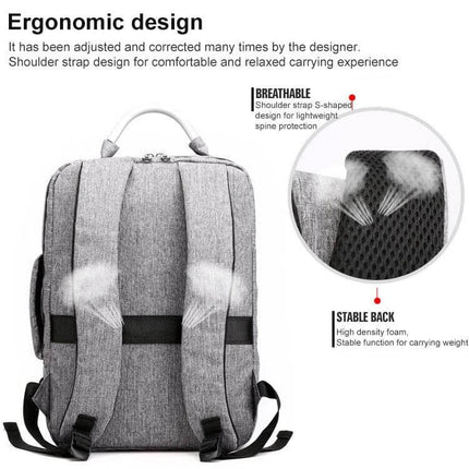 Oxford Laptop Backpack for Daily Commute and Travel showing ergonomic breathable S-shaped shoulder straps, padded back and organized compartments