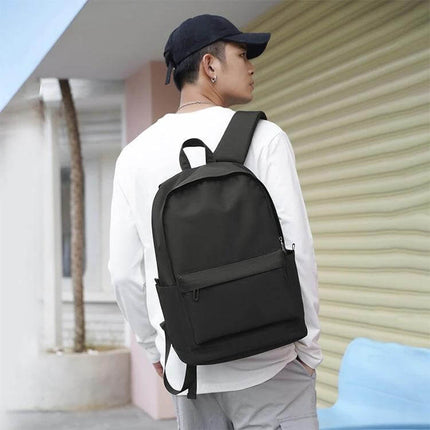 Oxford Laptop Backpack for Work, Study, and Travel - black Oxford fabric commuter backpack with laptop compartment and water-repellent finish
