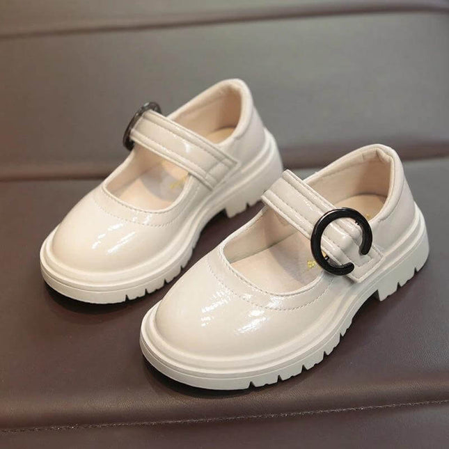 Peasy Princess Girls Soft Bottom Shoes Size 26 Black - soft TPR sole, PU upper Mary Jane for school events and family gatherings