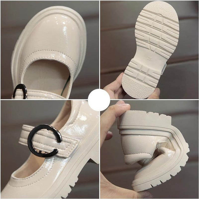 Peasy Princess Girls Soft Bottom Shoes Size 26 Black - soft TPR sole, PU upper with stitching, elegant school and family dress shoe (shown in beige)
