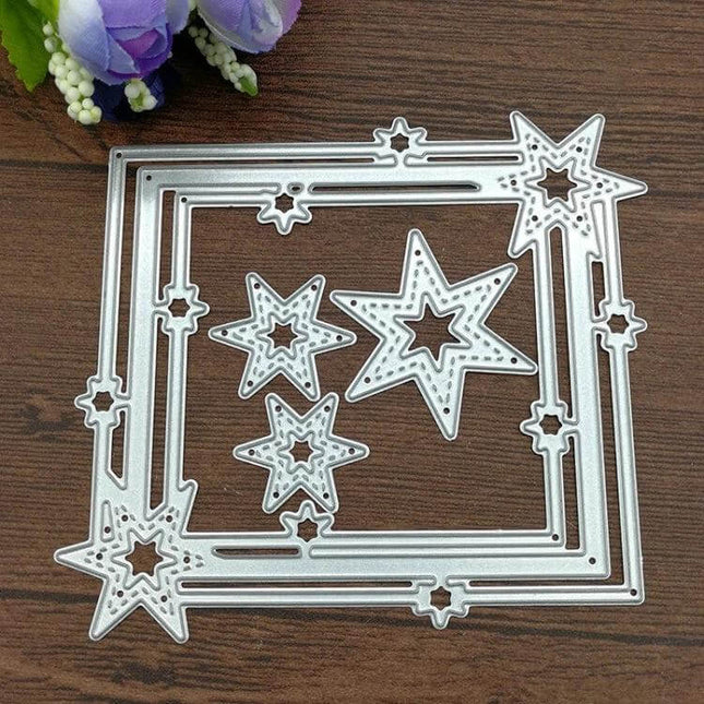 Pentagram Border Cutting Die For Scrapbooks And Cards - carbon steel star-pattern border die 12×10.9cm for scrapbooks, cards and paper crafts