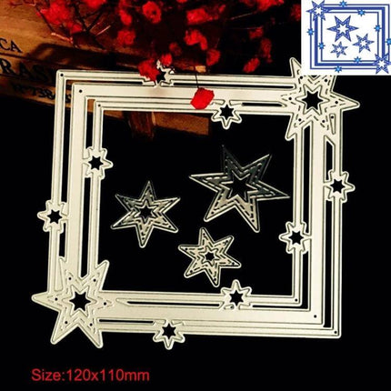 Pentagram Border Cutting Die For Scrapbooks And Cards carbon steel 12×10.9cm star border die for scrapbooks cards and craft projects