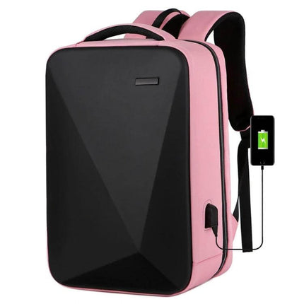 Laptop Backpack Antitheft For Daily Use 16 Inch Size pink hard-shell anti-theft backpack with USB charging port and 999-combination lock