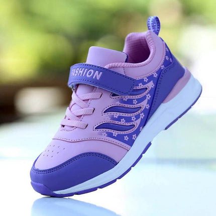 Cross-Border Pink Kids Soft Sole Sneakers For Everyday Play - pink and purple unisex kids sneaker with artificial leather upper and rubber sole for play