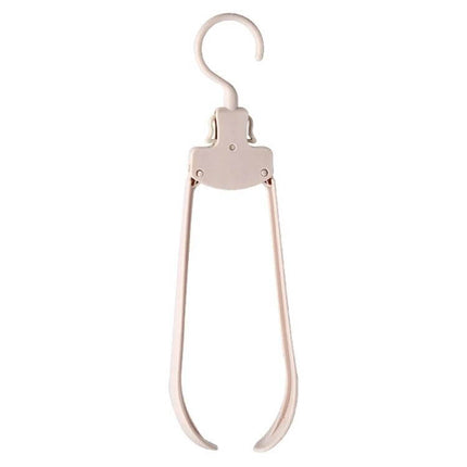 Plastic Travel Folding Clothes Hanger With Wide Shoulders compact foldable PP hanger for travel, unfolds to 42×16cm, folds to 31×9cm for packing