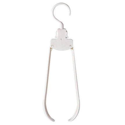 Plastic Travel Folding Clothes Hanger With Wide Shoulders - white lightweight foldable PP hanger 42×16cm for travel and small spaces