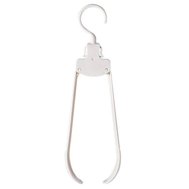 Plastic Travel Folding Clothes Hanger With Wide Shoulders - white lightweight foldable PP hanger 42×16cm for travel and small spaces