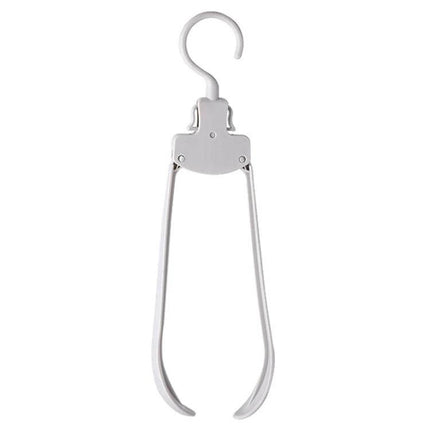 Plastic Travel Folding Clothes Hanger With Wide Shoulders lightweight white PP folding hanger for travel, unfolds to 42×16cm and folds to 31×9cm