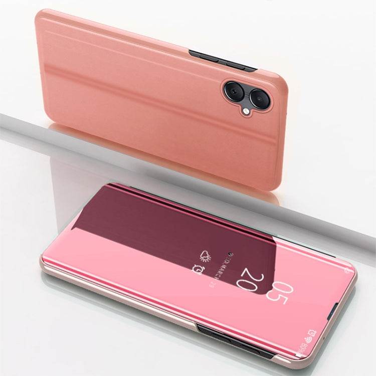 Plated Mirror Horizontal Flip Leather Phone Case for Samsung Galaxy S24 FE 5G