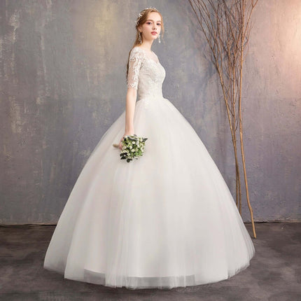 Plus Size Wedding Dress For Photo Studio Occasions photo-ready puff skirt organza cotton deep V-neck bridal portrait gown