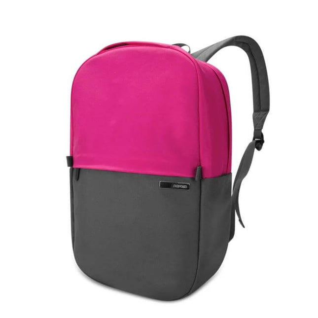 POFOKO 13.3 Inch Laptop Backpack Color Matching S Size - compact pink and gray polyester 13.3-inch laptop backpack, stain-resistant, S-size 40x26x1 cm