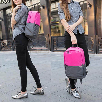 POFOKO 13.3 Inch Laptop Backpack Color Matching S Size - compact pink-gray polyester backpack for students and light travel