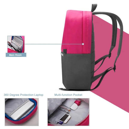 POFOKO 13.3 Inch Laptop Backpack Color Matching S Size compact polyester backpack side view with padded straps and multi-function pockets