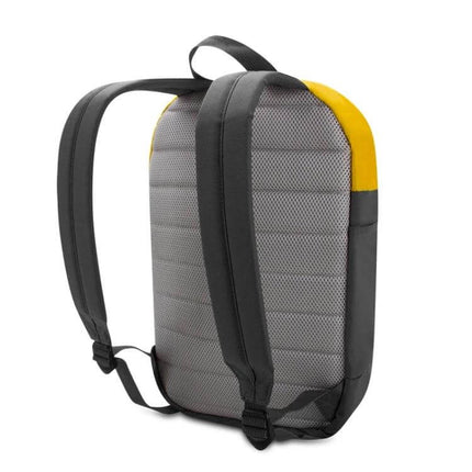 POFOKO XY Series 14-15.4 Inch Laptop Backpack for Everyday Use gray-yellow backpack rear view with padded back and straps