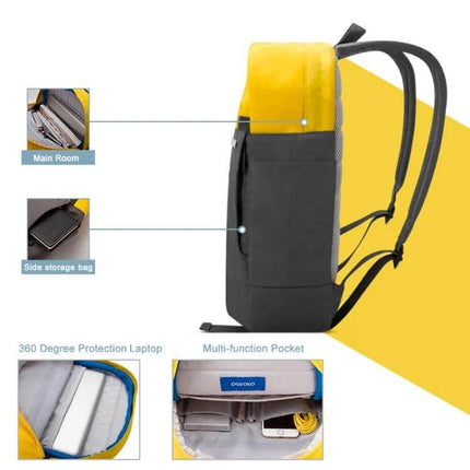 POFOKO XY Series 14-15.4 Inch Laptop Backpack for Everyday Use - side view showing main compartment, side pocket and internal organization