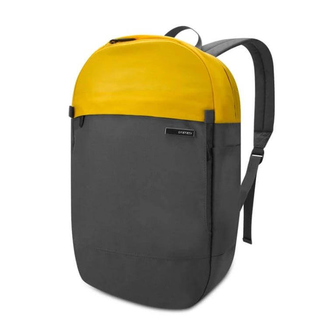 POFOKO XY Series 14-15.4 Inch Laptop Backpack for Everyday Use - yellow and gray stain-resistant polyester backpack with laptop sleeve and organized pockets