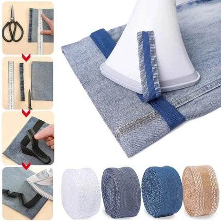 Pant Leg Stickers For Repairs 50m Polyester Roll For DIY Patches - iron-on polyester tape roll mending pant hems and curtains