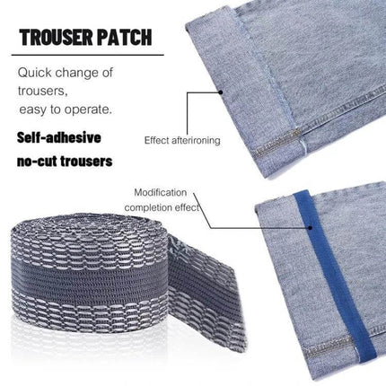 Pant Leg Stickers For Repairs 50m Polyester Roll For DIY Patches self-adhesive trouser hem tape roll for quick no-sew pant repairs