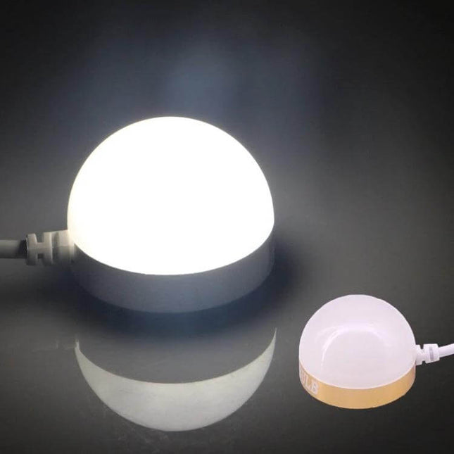 Portable USB Reading Light With Magnetic Base Warm White - compact dome light, USB-A powered, 3 brightness modes, clip or magnetic base, warm-white glow