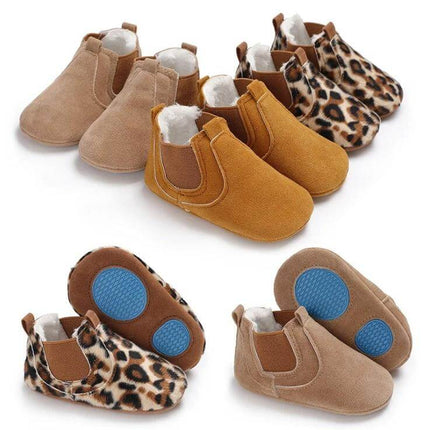 PU Leather Newborn Baby Walker Shoes For Soft Everyday Wear - soft PU leather slip-on infant crib shoes with padded lining for indoor use
