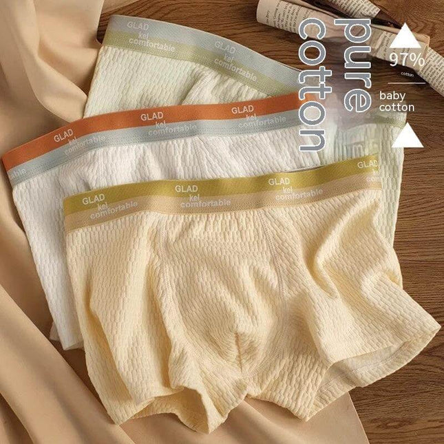 Pure Cotton Antibacterial Four Corner Shorts For Adults Size L - breathable 100% cotton mid-rise solid-color everyday shorts