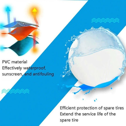 PVC Spare Tire Cover Fits 13 To 17 Inch Waterproof Dust Protection - PVC material waterproof sunscreen antifouling protects spare tire