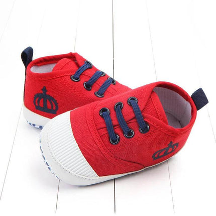 Canvas Toddler Shoes For Everyday Wear Cotton Elastic Band red toddler sneakers with cotton upper elastic band closure and non-slip sole