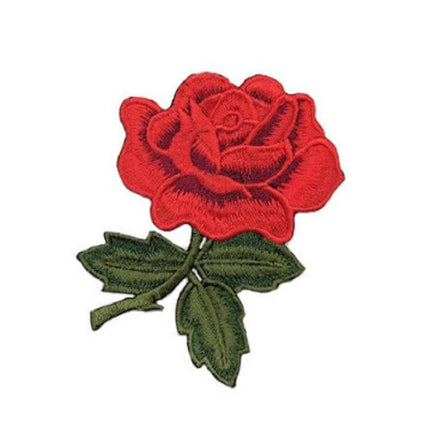 Rose Embroidery Patch Set For Clothes And Accessories - red rayon rose patch 8.5x6.5cm for jackets, bags, hats, sneakers, cushions