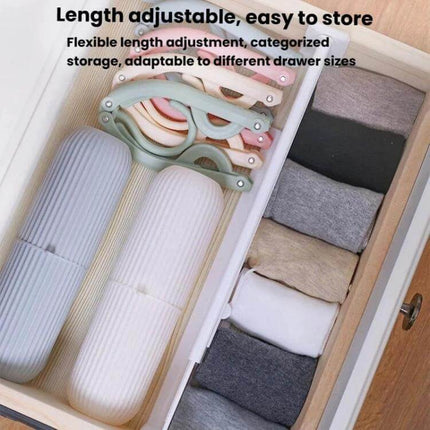 Retractable Drawer Storage Partition Board For Drawer Organization in wooden drawer organizing clothes, utensils and accessories