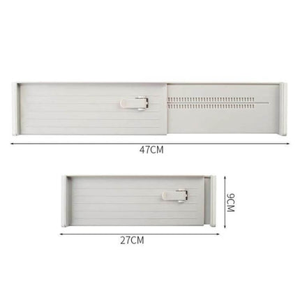 Retractable Drawer Storage Partition Board For Drawer Organization - adjustable 9cm x 27–47cm drawer divider with latch for tidy office, kitchen, cosmetics