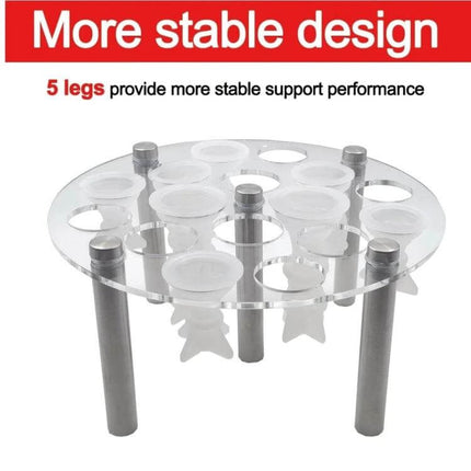 Round Chess Mold Stand Acrylic For DIY Resin Chess Pieces 16.5x8 Cm clear acrylic round stand with five legs holding resin chess piece molds