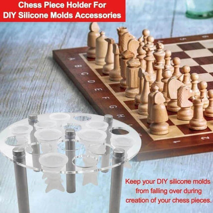 Round Chess Mold Stand Acrylic For DIY Resin Chess Pieces 16.5x8 Cm - acrylic round holder for casting resin chess pieces, slim stable 16.5x8 cm