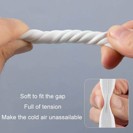 Sealing Strips for Doors and Windows, 250 cm Long, Windproof - soft EPDM adhesive foam strip being stretched to fit gap