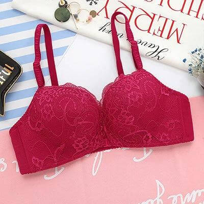 Seamless Bra With Adjustable Side Closure For Everyday Comfort - red lace seamless bra for smooth silhouette under T-shirts and blouses